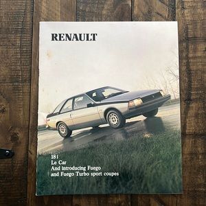 Vintage 1982 Renault Full Line Deluxe Sales Brochure 82 Fuego Le Car 18i